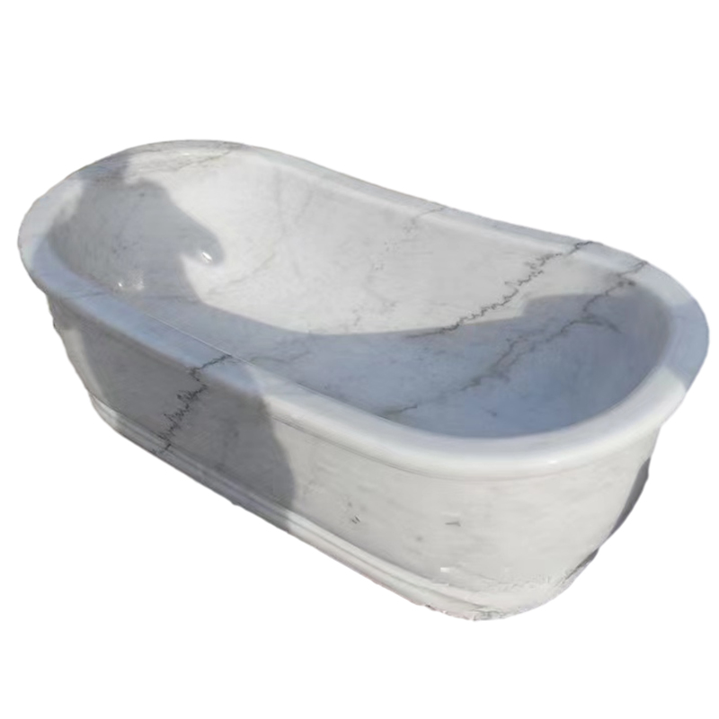 Baroque Style Guangxi White Marble Bath