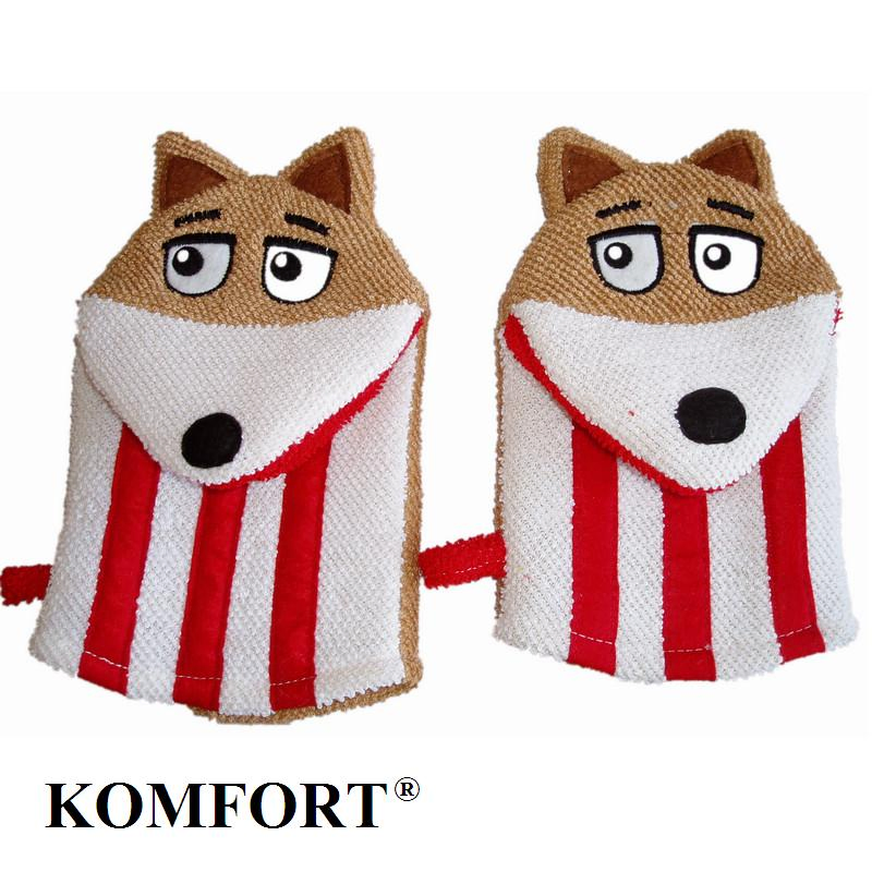 Wholesale Exfoliating Mitt Fox Animal Baby Bath Glove (KLB-131)