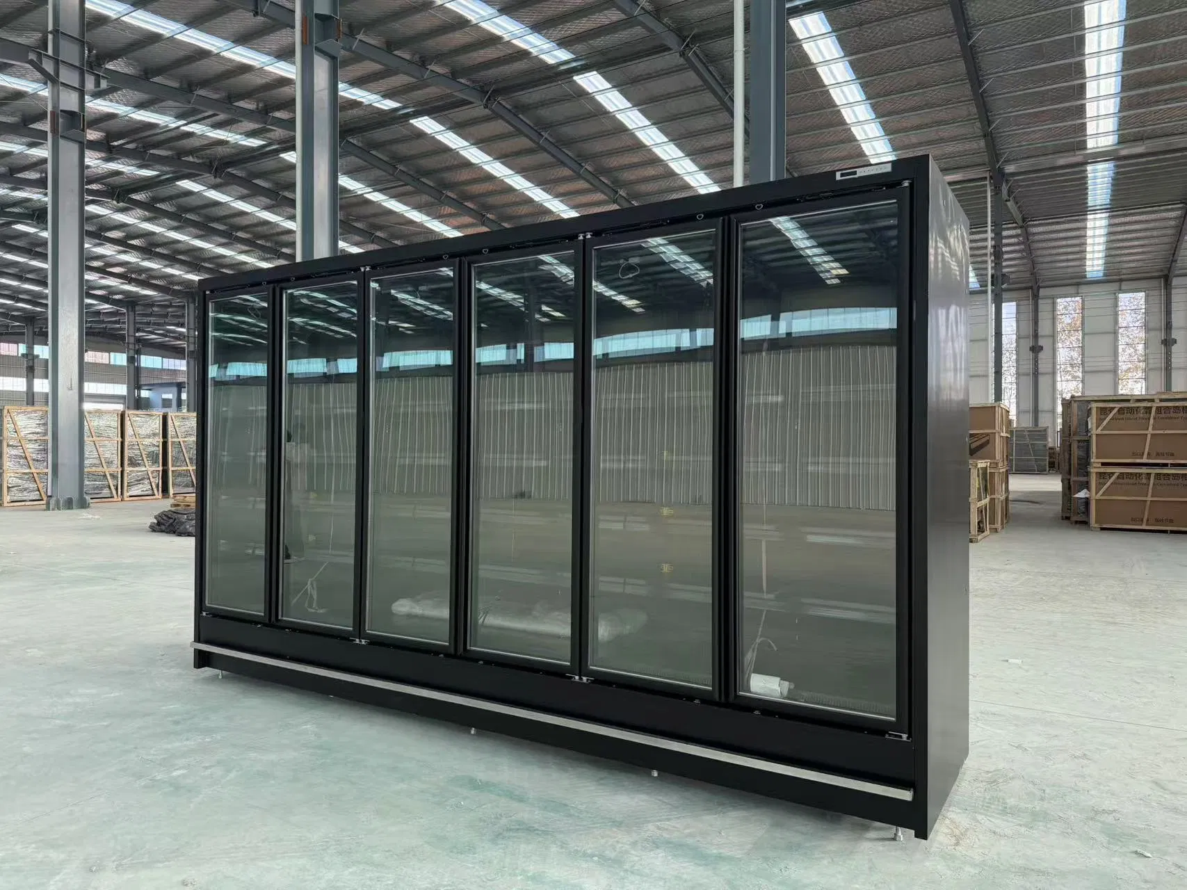 Commercial Upright Double Glass Doors Remote Cold Coke Display Freezer Fridge