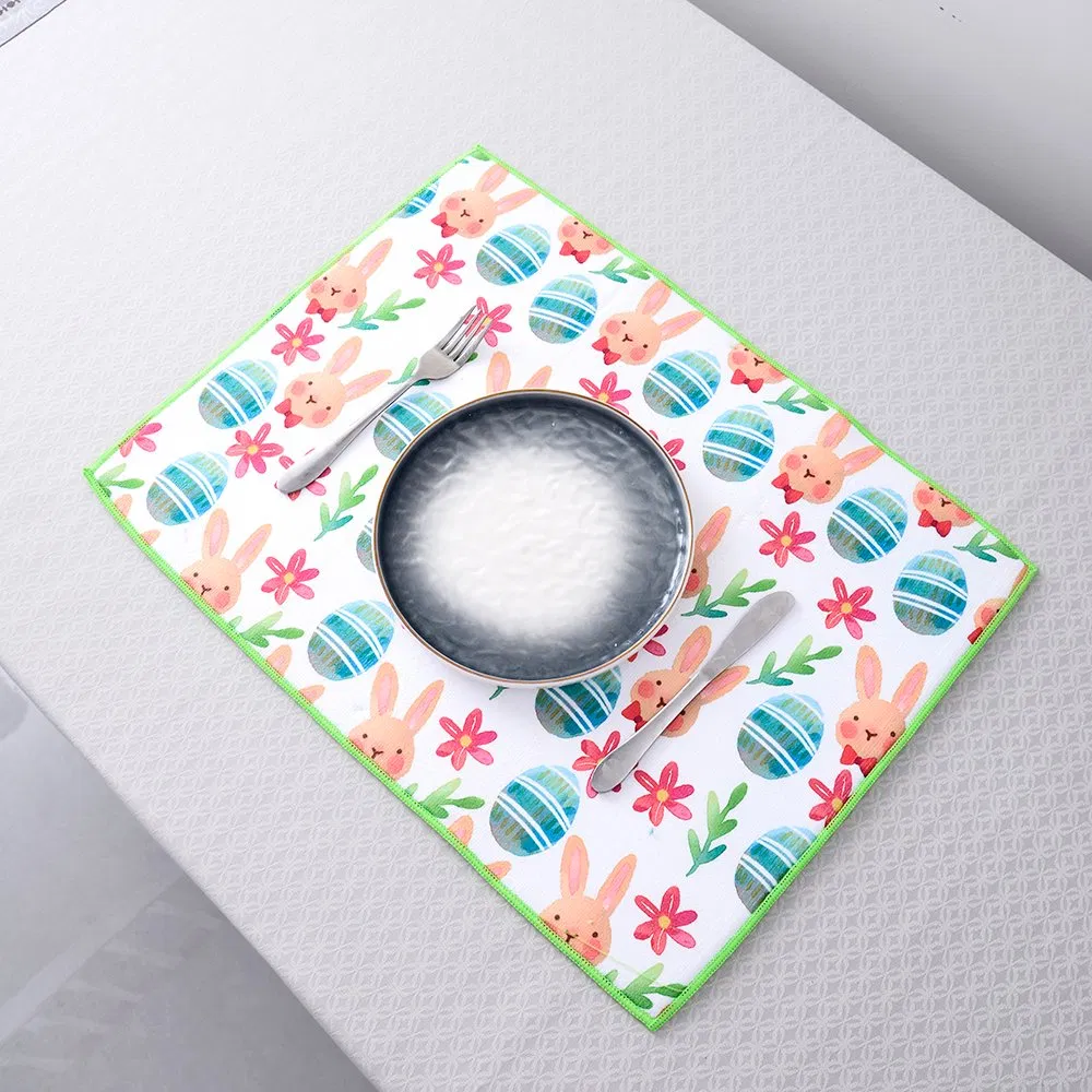 The Factory Can Customize Cute Bunny and Water Absorbing Dish Drying Mat
