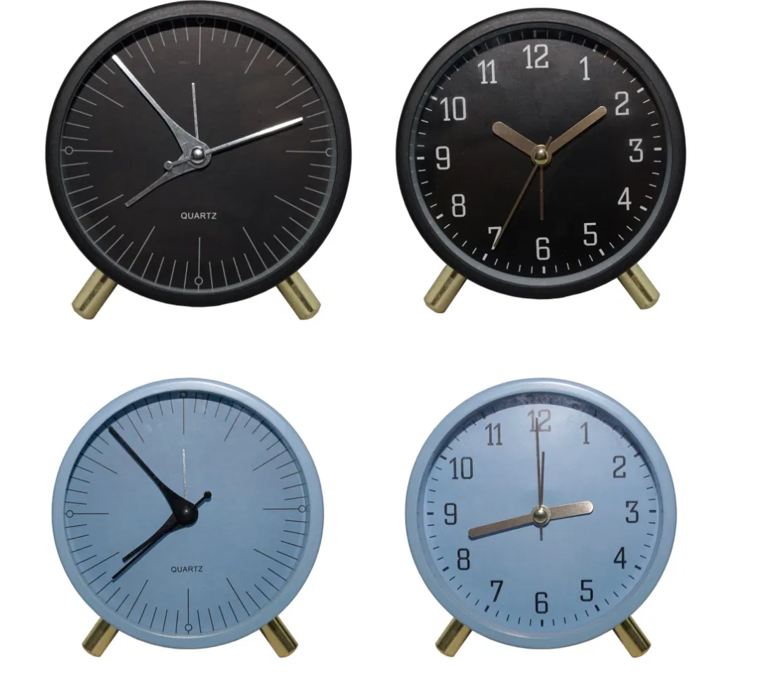 Simple Design Custom Sound Large Number Plastic Round Silent Quartz Clock