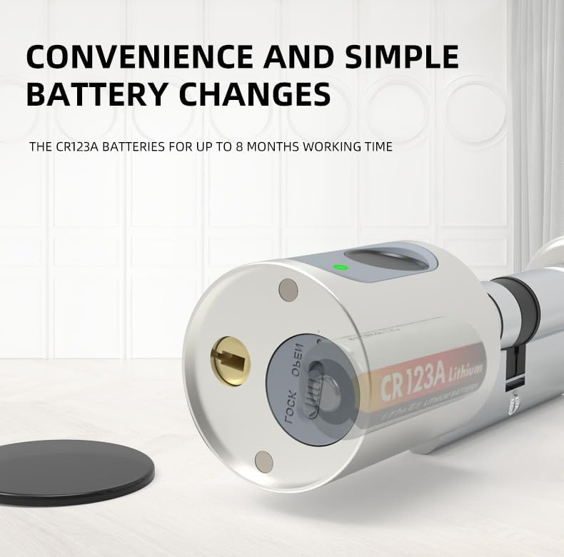 Keyless Entry Intelligent Door Lock Fingerprint Deadbolt Lock with Keypad and Key for Wooden Front Door Lock