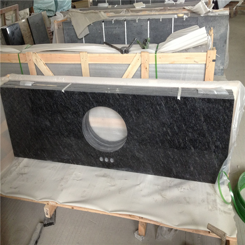 Elegant Popula Butterfly Blue Granite Vanity Countertop Island Top