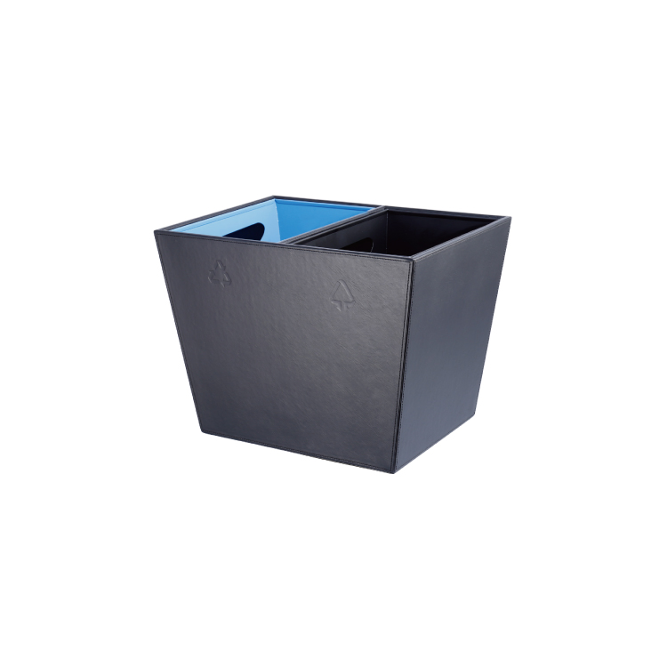 Retangular Shaped Hotel Room Leather Cover Waste Bin
