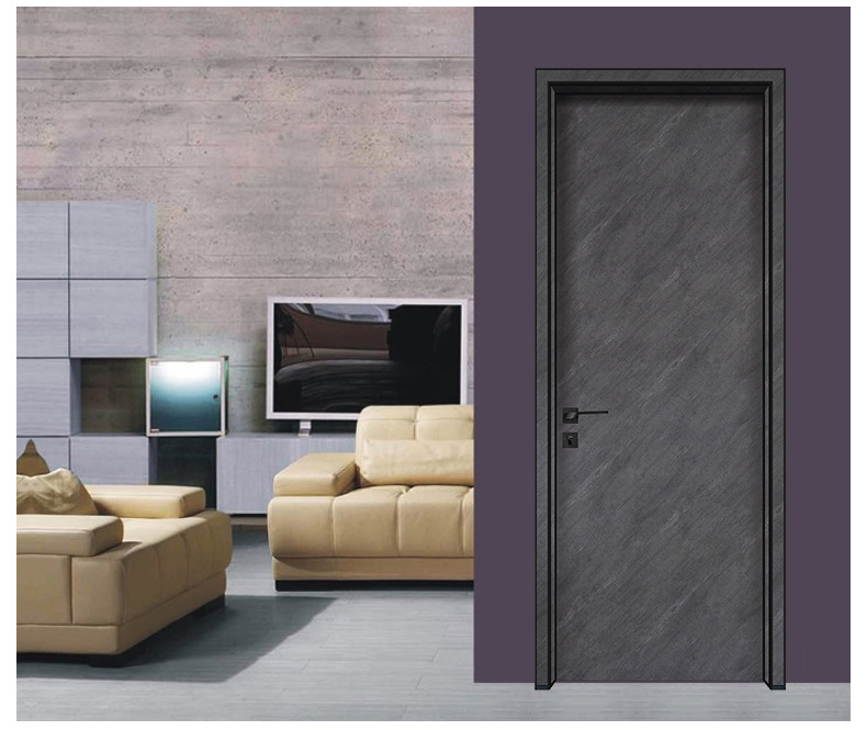 Interior Doors Wood Aluminum Luxury Hollow Core Black Double Finished Waterproof European Door