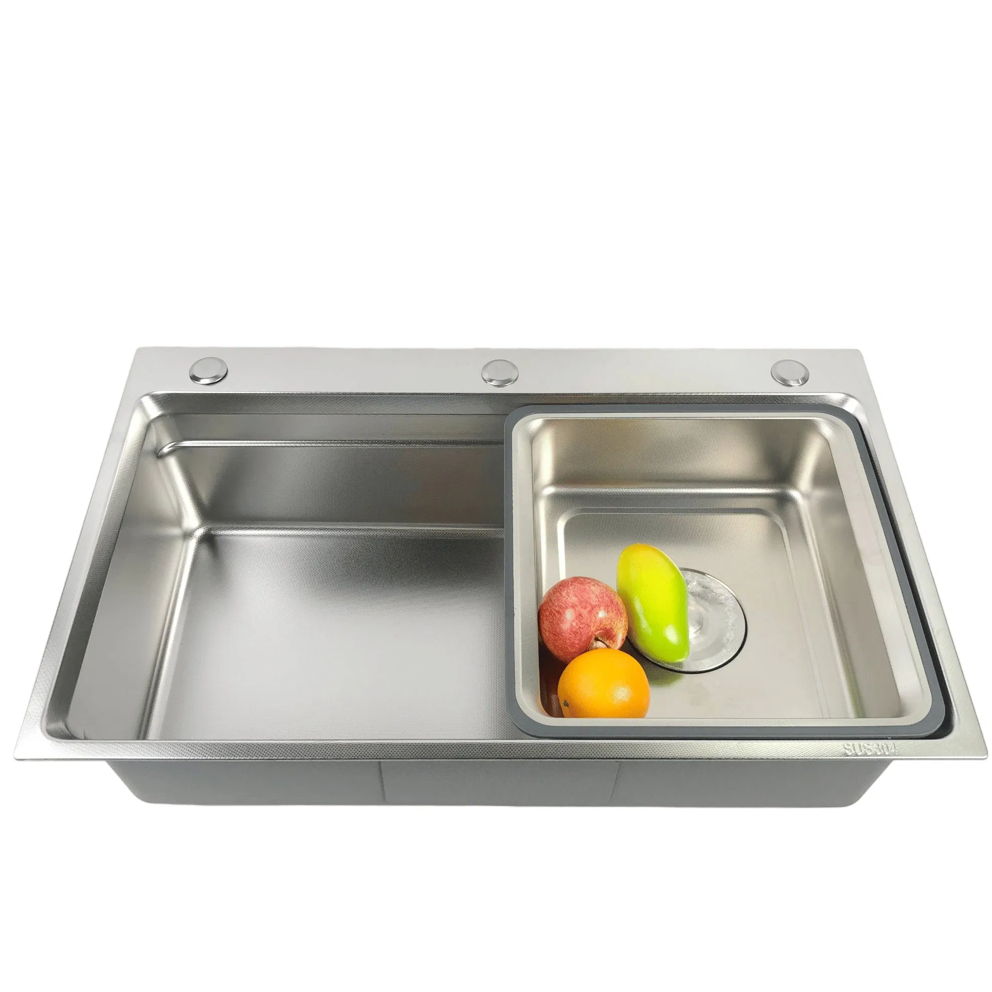 Smart Stainless Steel Sink with Basin Basket Single Bowl Bar Home Kitchen