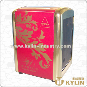 Wholesale Hot Fashion Popular Facial Tinplate Napkin Dispenser with Acrylic Menu Holder