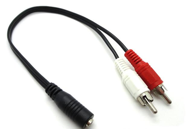Audio Adapter 3.5mm Jack Female - 2 RCA Male