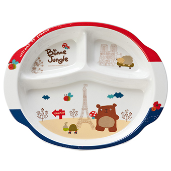 Melamine Oval Multicolor 3 Divided Plate Kids Tableware