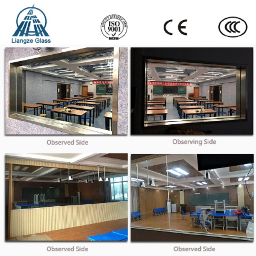 China Factory One-Way Two-Way/Coated Reflective Glass for School Observation Investigation