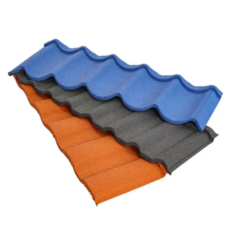 Building Roofing Materials Colorful Stone Coated Metal Roof Sheet