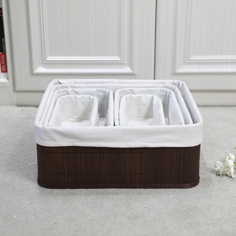 Customized Handwoven Bamboo Basket Environmentally Friendly and Biodegradable Storage Box