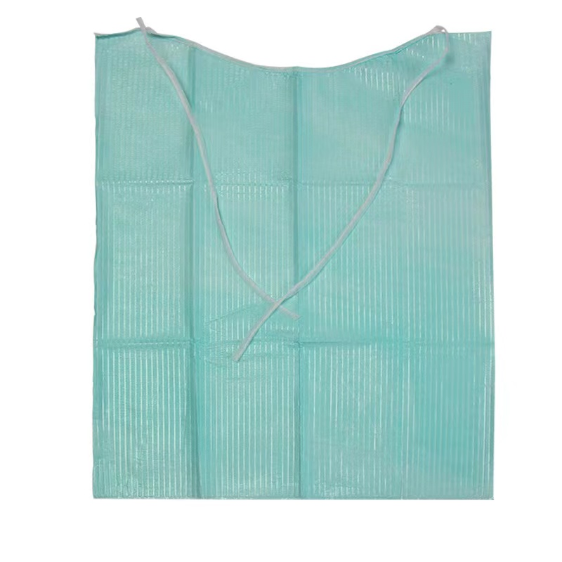Factory Supply Disposable PE Film Coated Paper Waterproof Dental Bibs