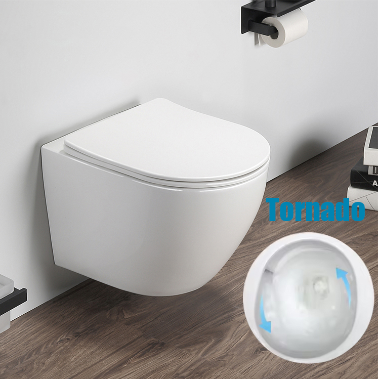 European 360 degree tornado hanging toilet tornado flush wc wall mounted washdown p trap ceramic round commodes wall hung toilet