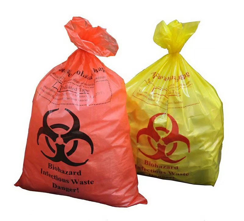 Biohazard Garbage Bag Custom Printing 35L/50L/100L/120L Heavy Duty Medical Waste Bag