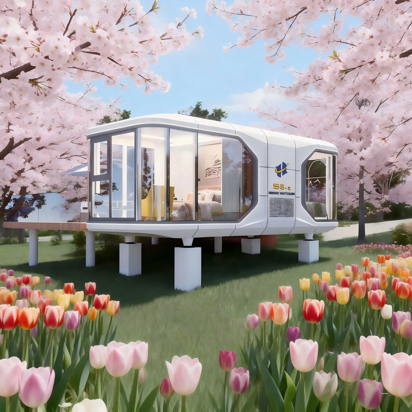 Luxury Outdoor Capsule Cabin, Prefab Modular Tiny House for Glamping Camps and Eco Hotels