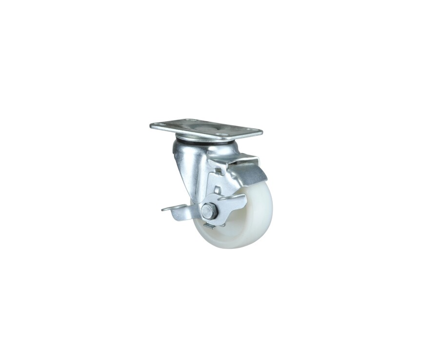 China OEM Castor Factory 150mm Medium Duty Top Plate PU Wheel with Side Brake