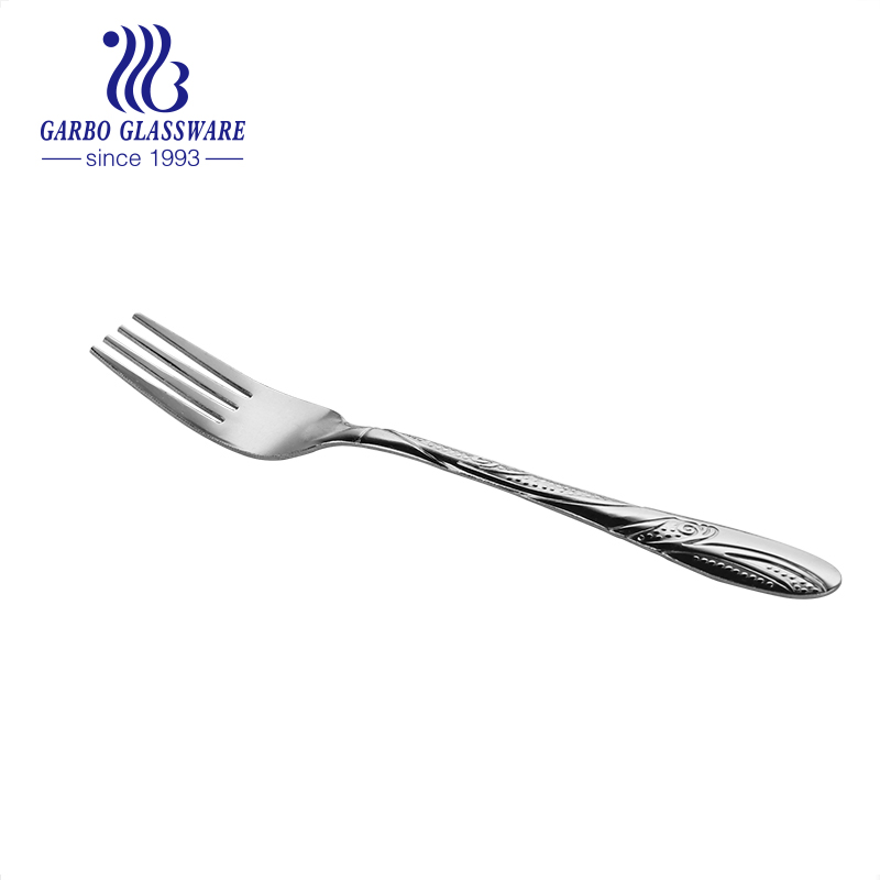 Flower Embossed Egypt Market Hot Selling Matte Stainless Steel Fork Customer Design Available Cutlery Home Restaurant Stainless Steel Flatware Tableware