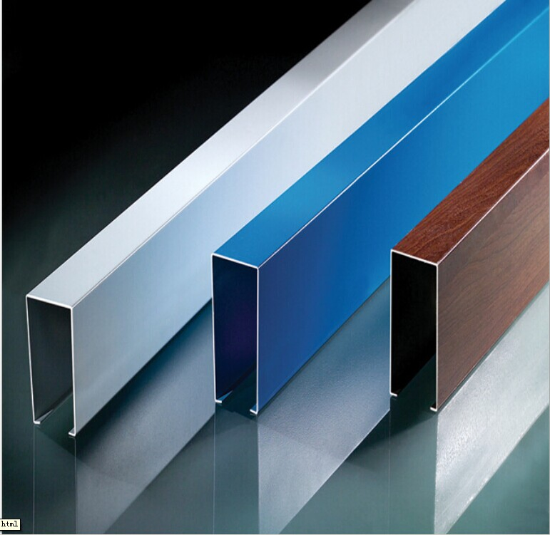 Wood Grain Strip Aluminum Baffle Ceiling for Interior Decoration