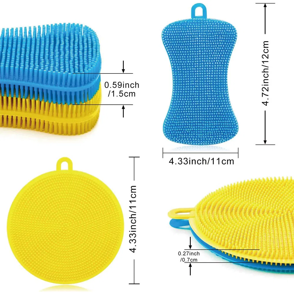 Silicone Dish Brush Kitchen Non-Stick Oil Brush, Dishwashing, Kitchen Sponge, Silicone Sponge