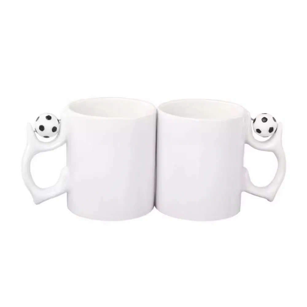 23rd Football-World-Cups 11oz Football Handle Sublimation Blank Mugs White Ceramic Cup Mug with Ball Handle
