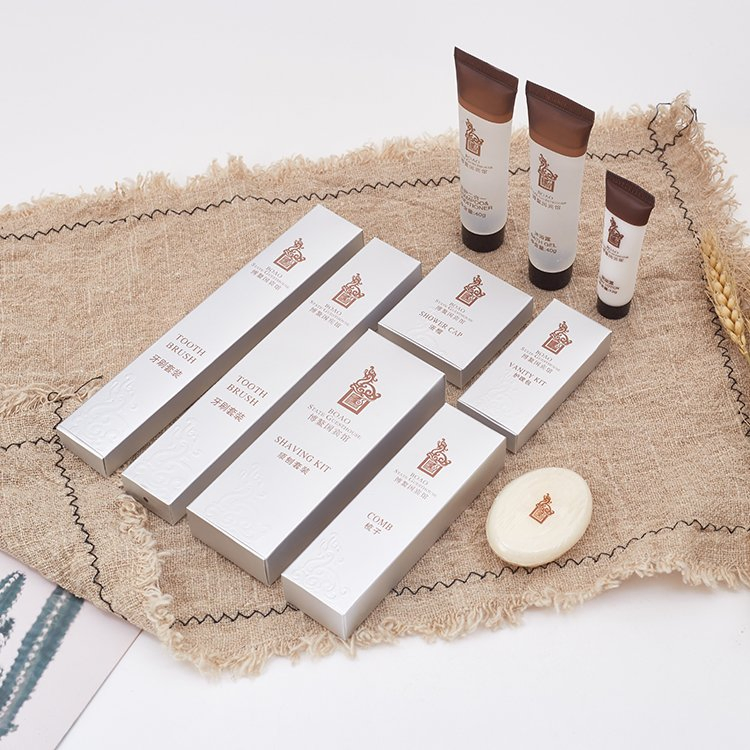 Personalized Custom Logo Luxury 5 Star Disposable Hotel Travel Size Guest Room Amenities Toiletries Set
