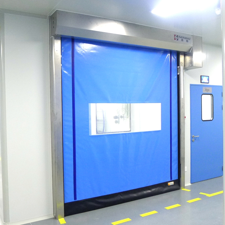 Zipper Structure Fast Action High Speed Rolling PVC Doors for Clean Room