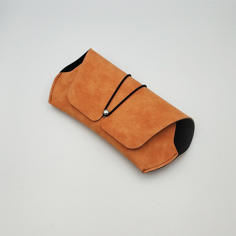 Leather Sunglasses Case Foldable Buckle Glasses Box Eyeglass Holder