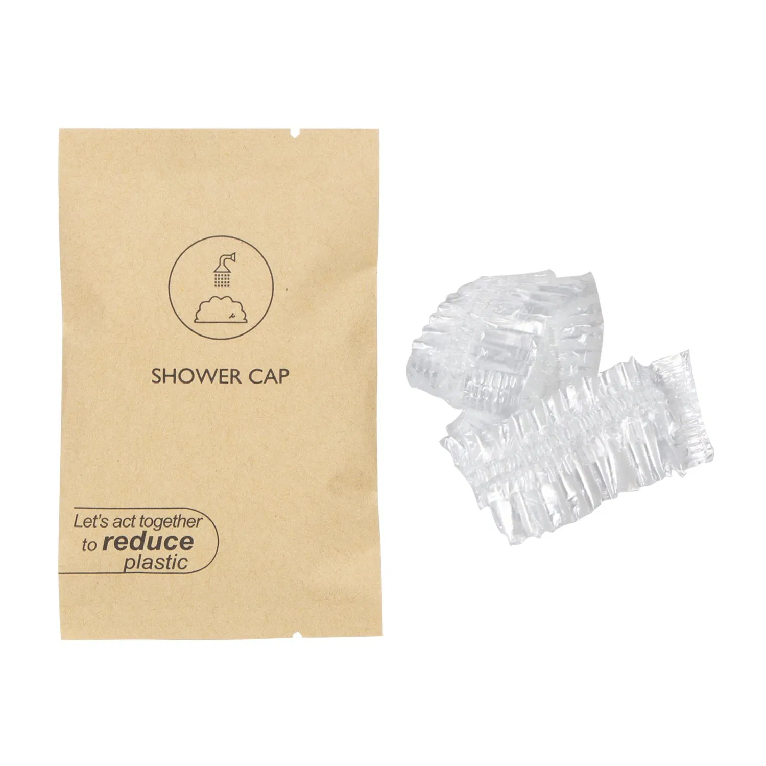 Waterproof Transparent LDPE Bath Cap Disposable Shower Cap for Hotel