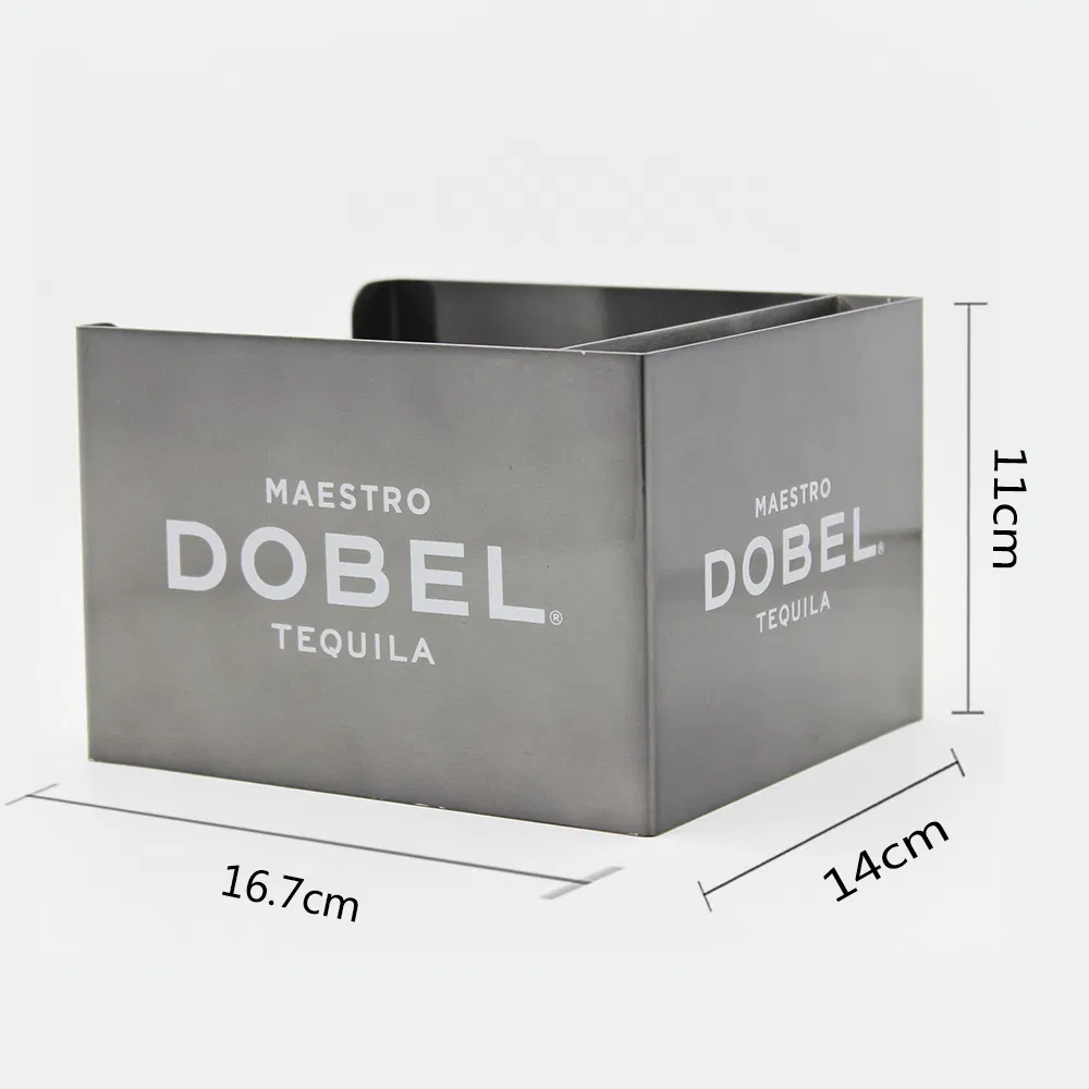 Jose Cuervo 304 Stainless Steel Multi Functional Metal Napkin Holder Tissue Box Straw Organizer Bar Caddy for Caperdonich Calvados Boulard