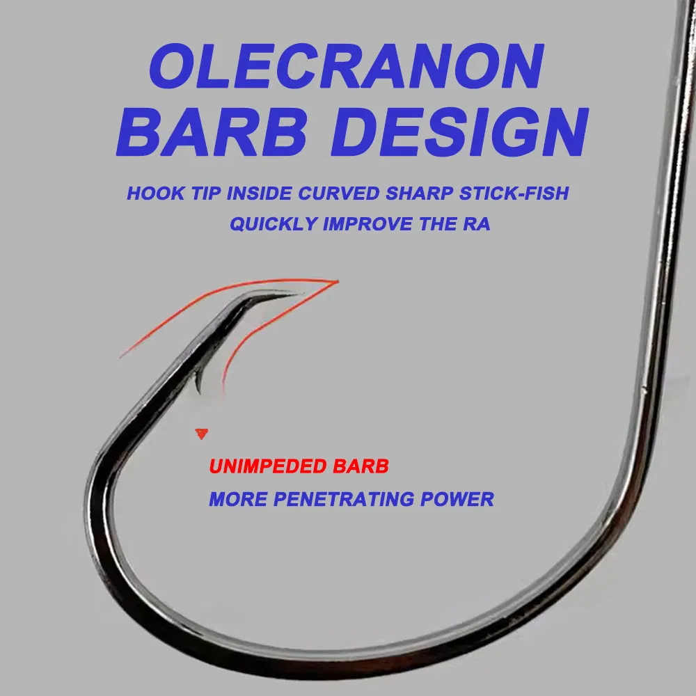 Alpha Hot Sale Red Black 7381 Sport Circle Fish Hooks 1#-6# 1/0#-10/0# Saltwater Strong Carbon Steel