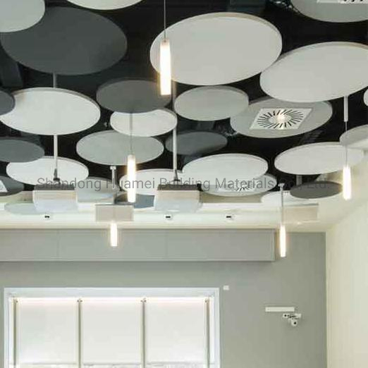 Acoustic 30mm Fiber Glass Wool Insulation Ceiling Tile Suspension Soundproof Ceiling Panels