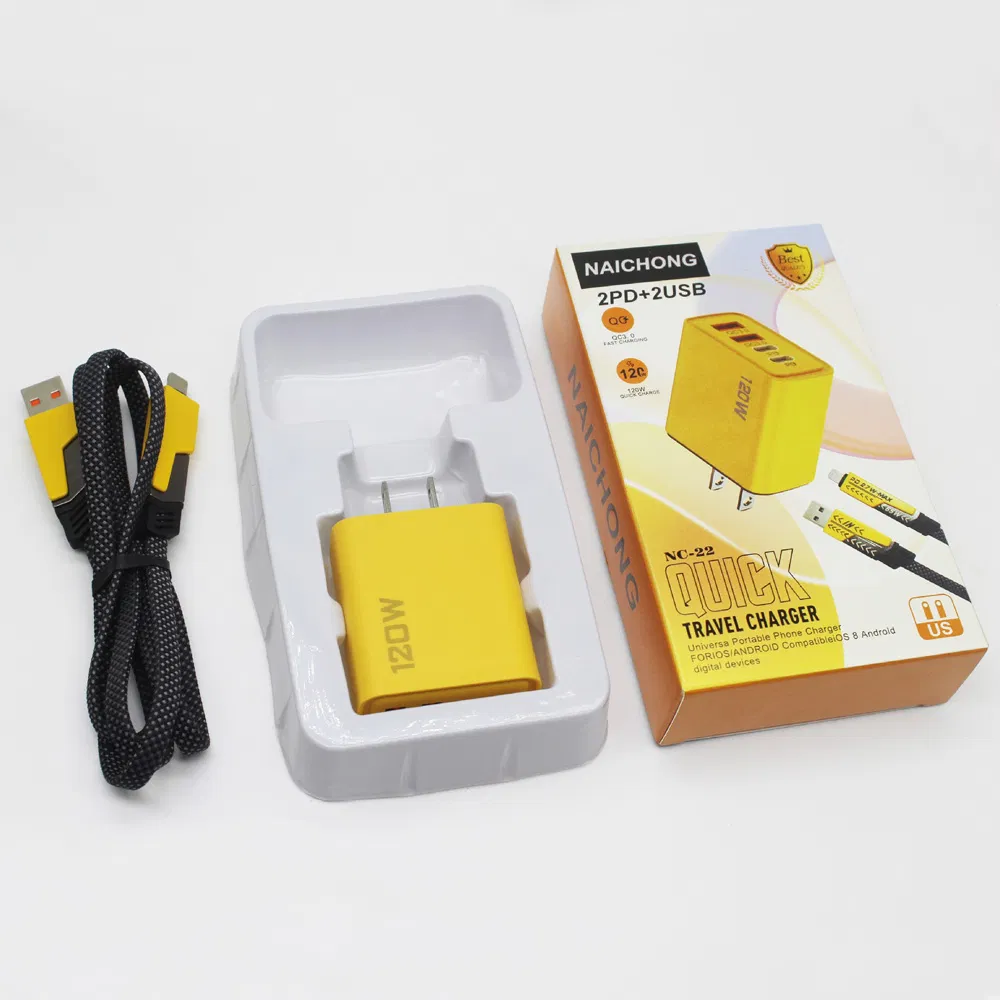 Зарядное устройство 120W с двумя USB-C PD и QC3.0