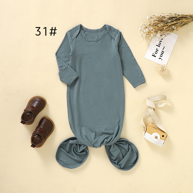 Premium Bamboo Fiber Baby Sleeping Bag Long Sleeve Solid Color Spring Wearable Sleep Sack 0-6m