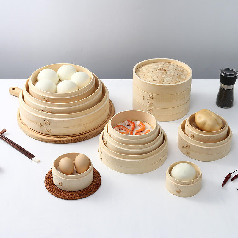 Chinese Dumplings Cooker Dimsum Steamer Kitchen Cooking Tools Bamboo Food Steamer