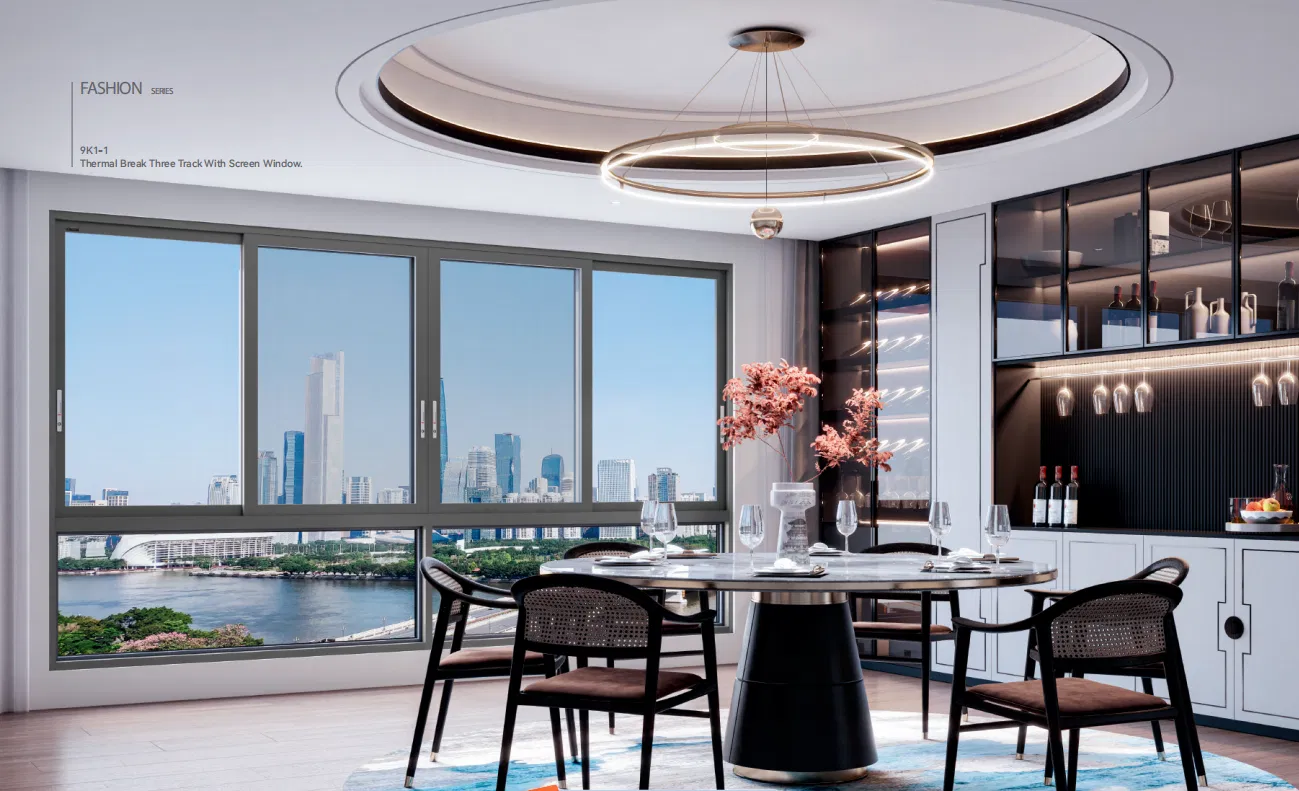 Elegant Sliding Window with Powder Coating and 125mm Profile Depth