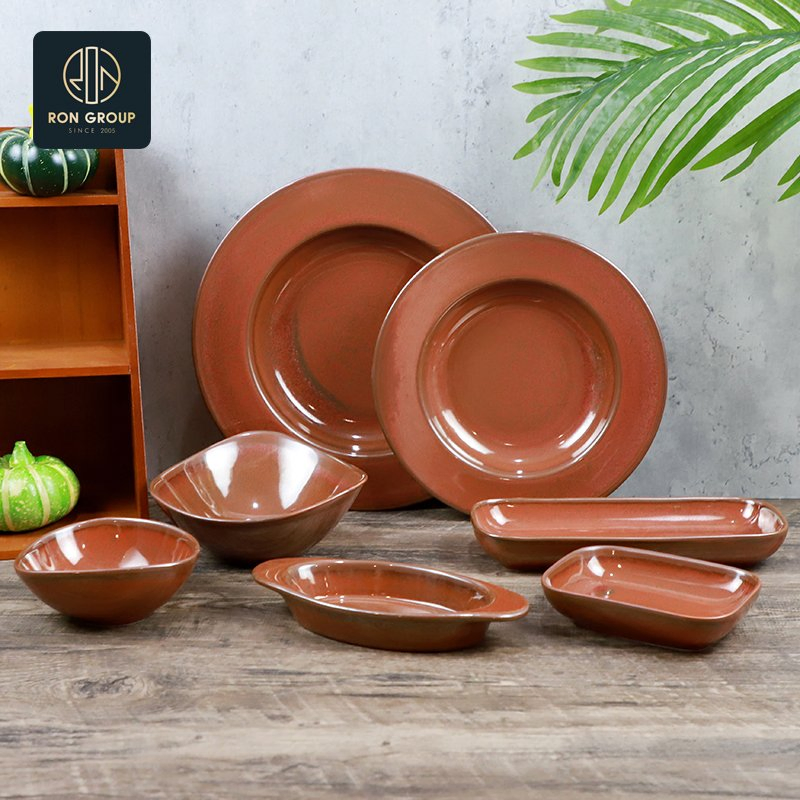 Vintage Wholesale High Quality Porcelain Ceramic Coffee Shop Restaurant Commercial Dinner Cutlery