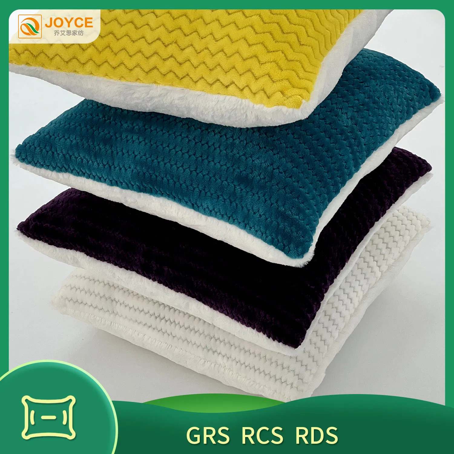 45*45 Breathable Comfortable Blue Yellow White Softness Flannel Pillow Cushion