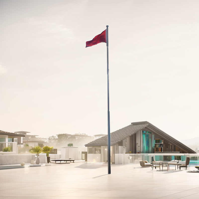 Tapered Flagpole Clear Anodized Finish for Banner