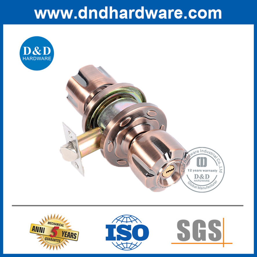 Satin Nickel Tubular Lever Door Knob Lock with Decorative Figure for Hotel