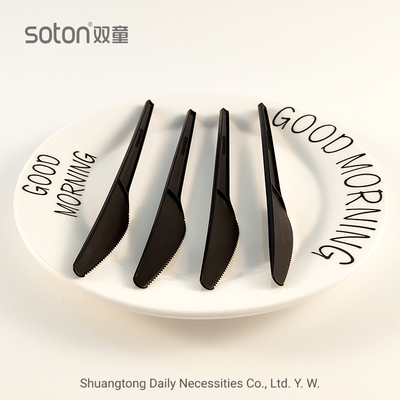 Biodegradable Cpla Knife Eco-Friendly Dinnerware Black Knife