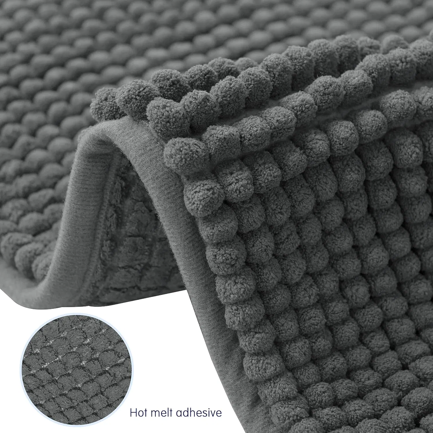 Short Plush Bath Mat Water Absorbent Non Slip Bath Mat Quick Dry