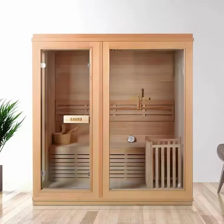 Compact Simple Constant-Temperature Easy-to-Clean Hemlock Steam Sauna Room with Bluetooth