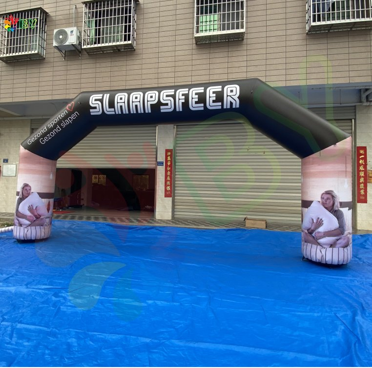 Good Quality Inflatable Arch Orange with Powerful Blower Inflatable Archway Start Finish Line Inflatable Advertising Arch