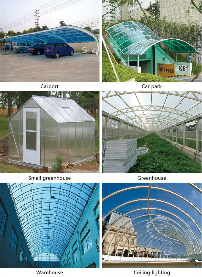 Corrugated PC Board Polycarbonate Hollow Roof Panel for Greenhouse Skylights in Roof Building Materials