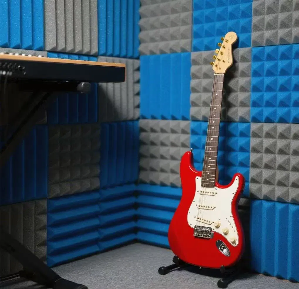 Expands Quickly Pyramid Soundproof Foam Fireproof Absorbing Noise Cancelling Acoust Panels for Movie Rooms, Games Rooms KTV Club