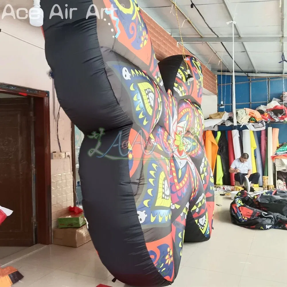 LED Lighted Colorful Inflatable Butterfly Insect with Interior Fan for Outdoor Party Decoration Advertising