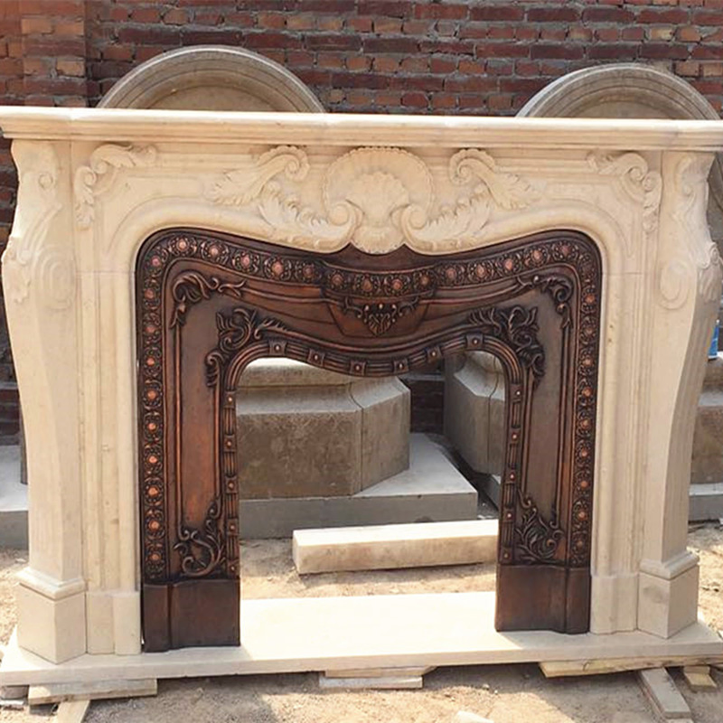 Home Decoration Natural White Marble Stone Fireplace Mantel
