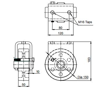 Cast Iron Wheel with Two Threaded Holes Fixed Bracket