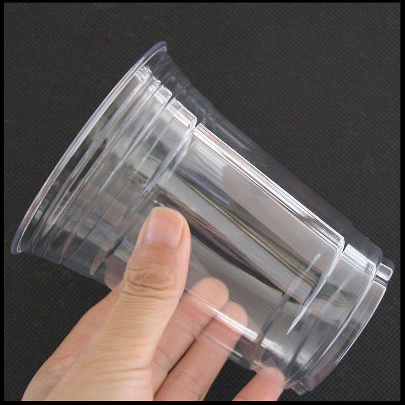 Прозрачные стаканы с крышкой из пищевого PLA пластика